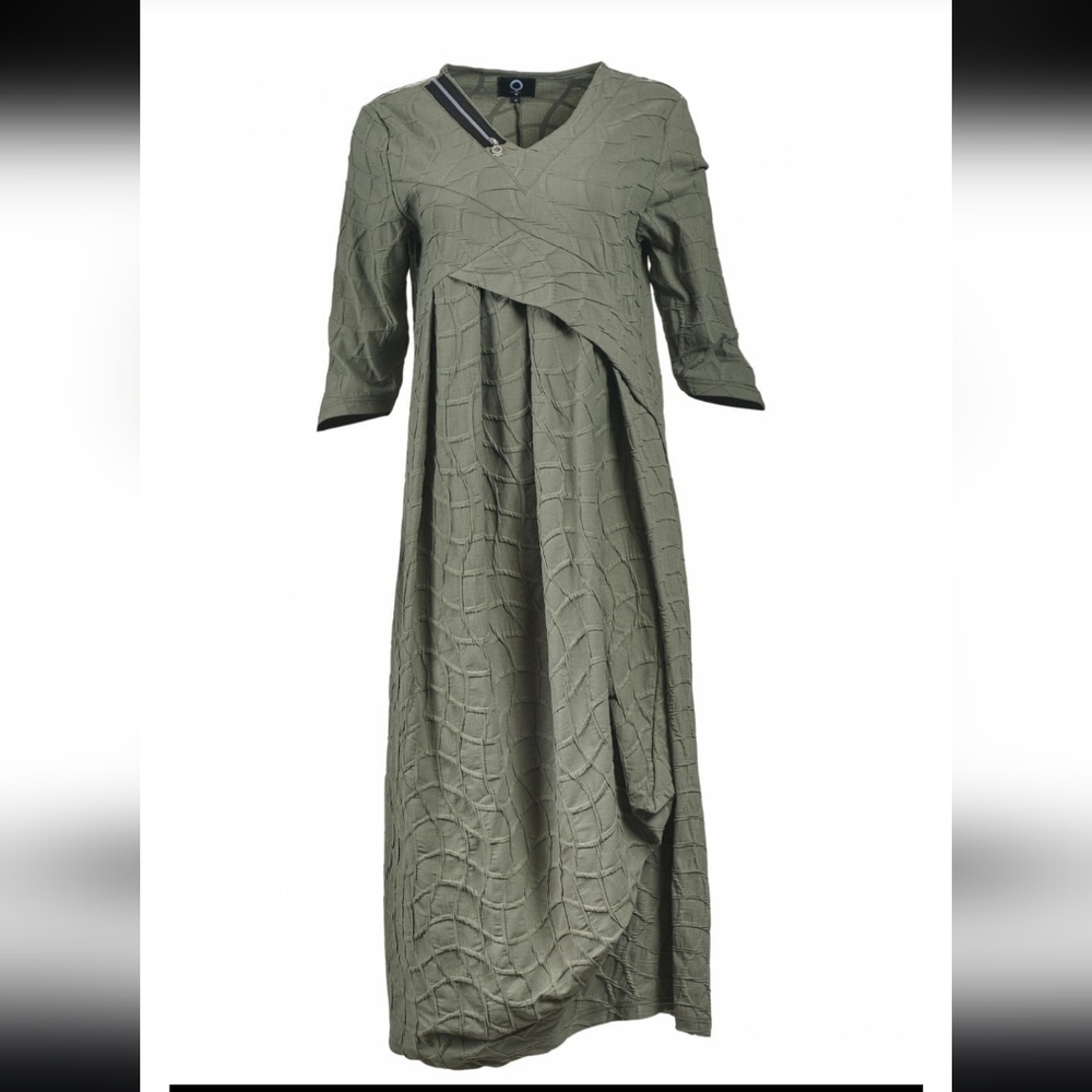 My Soul Lagenlook Bubble Dress Gray Size Medium 3/4 Sleeve